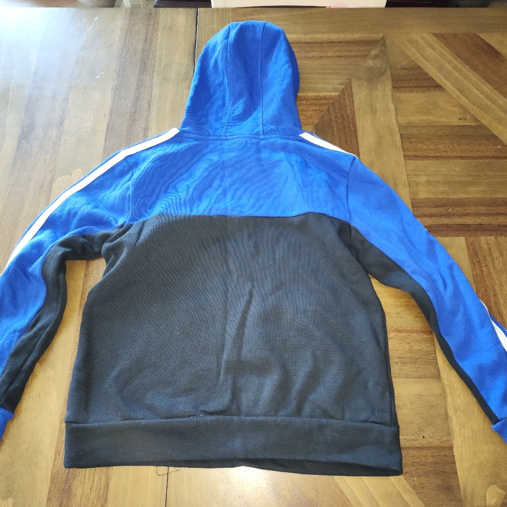 Adidas Sweatshirt Hoodie Boys Youth Size Medium 10-12 Blue Black - Picture 5 of 5